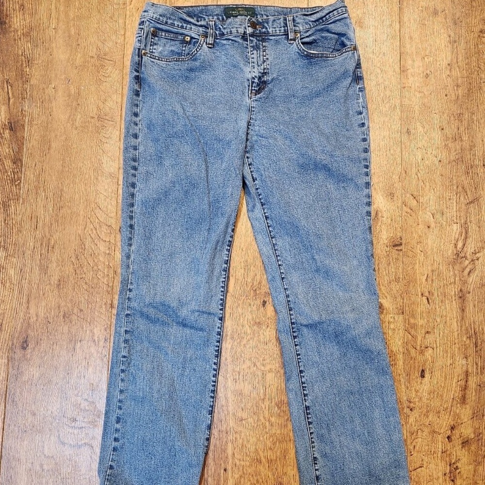 Ralph Lauren Straight Leg Jeans Women’s Size 14 Stretch Denim light wash